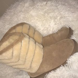 UGG Tania Mid-Calf Chevron Fur Boots